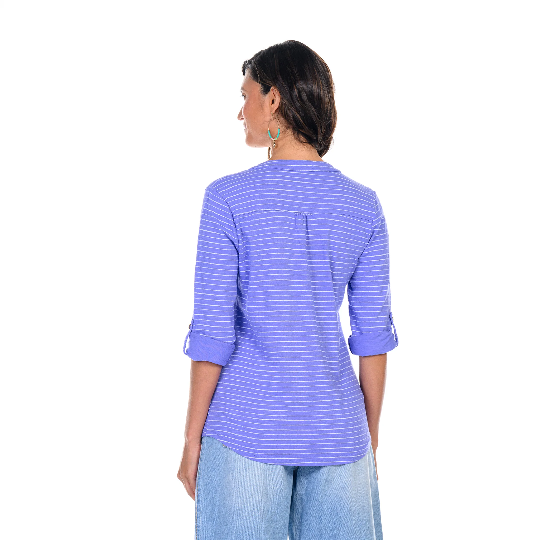 Ocean Stripe Buttonside Henley - Image 3