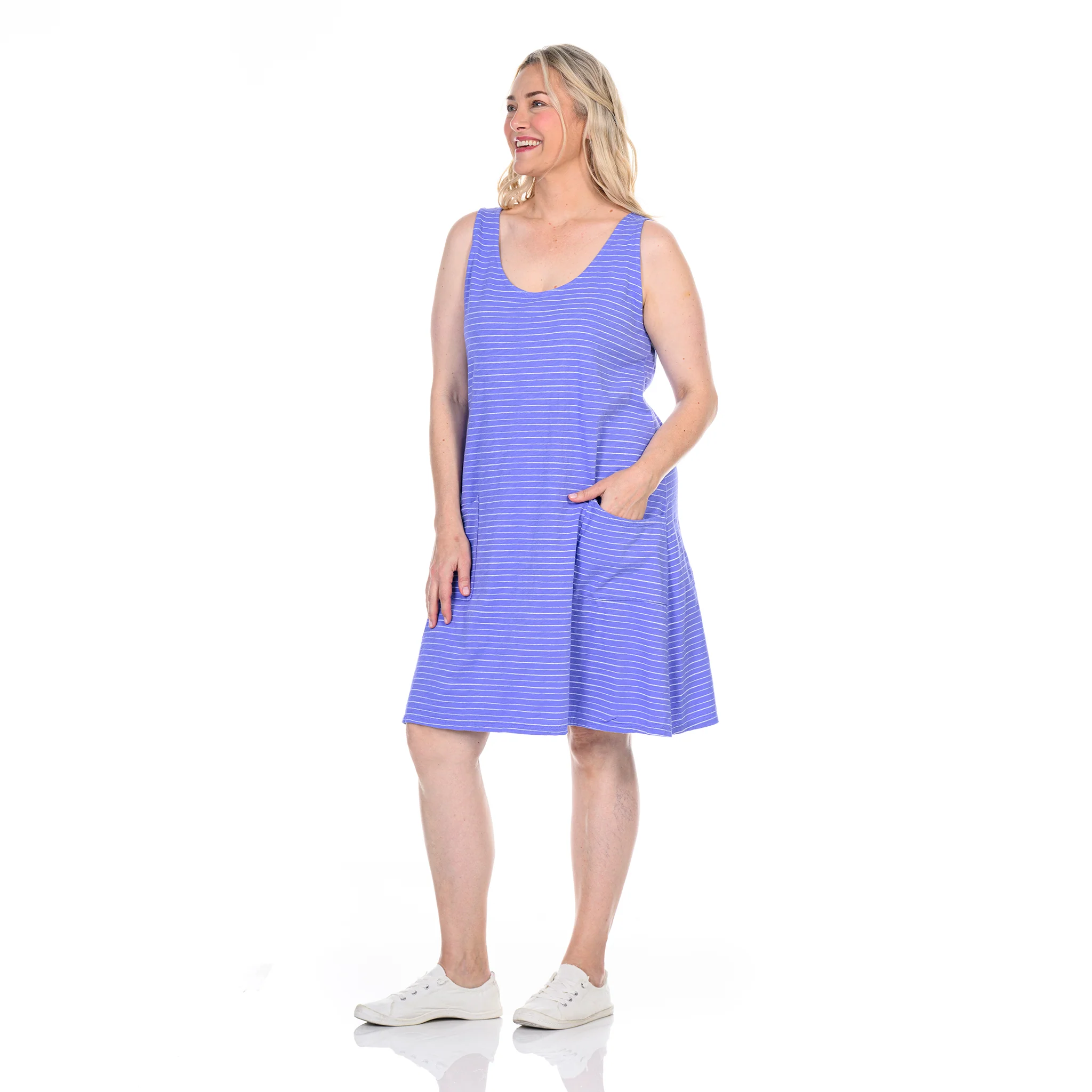 Ocean Stripe Drape Dress | Plus Size - Image 3