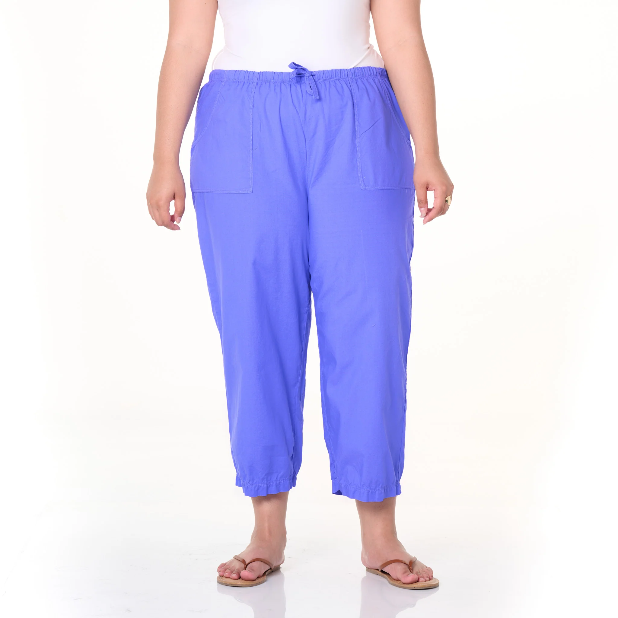 Topstitch Sheeting Capris | Plus Size - Image 5