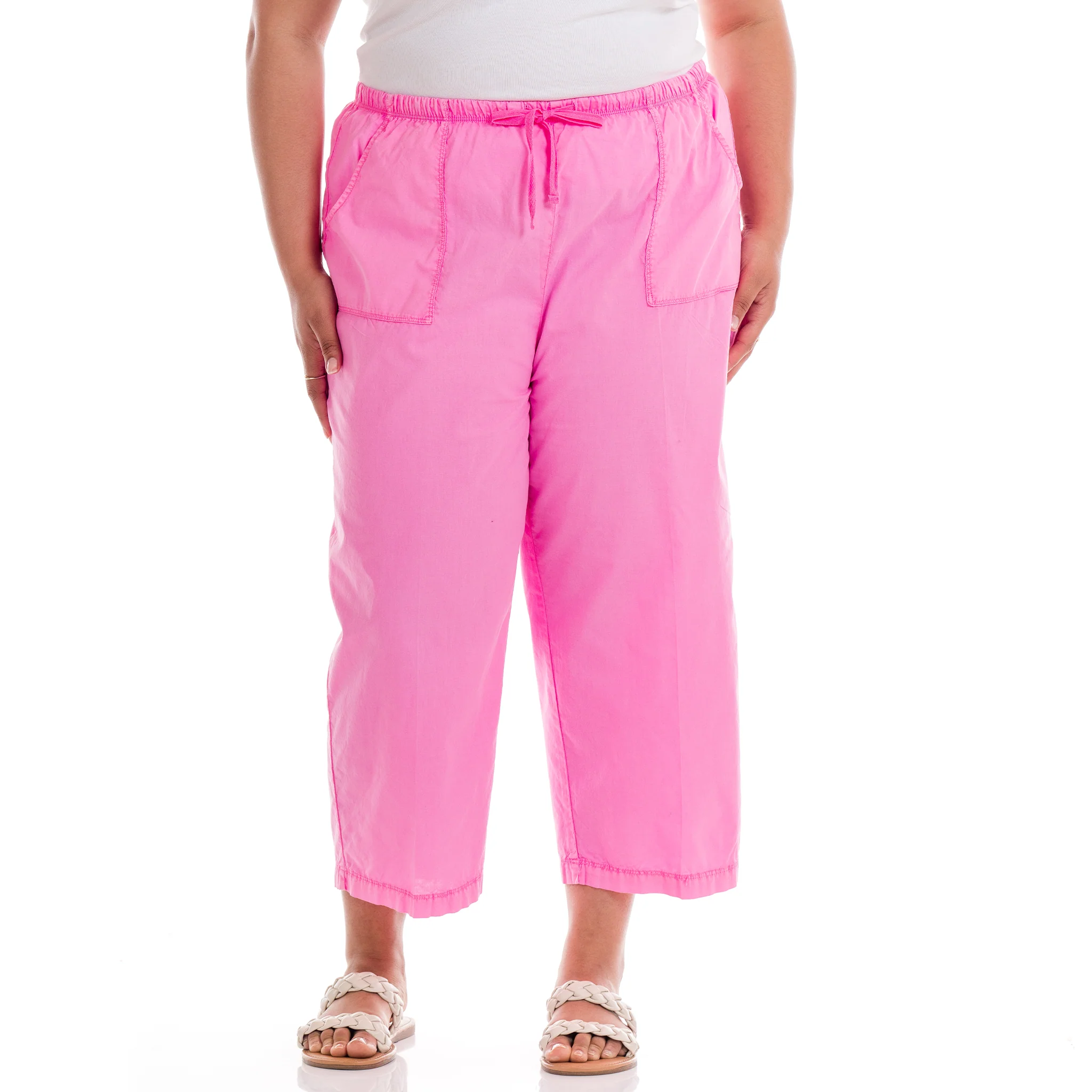 Topstitch Sheeting Capris | Plus Size - Image 6