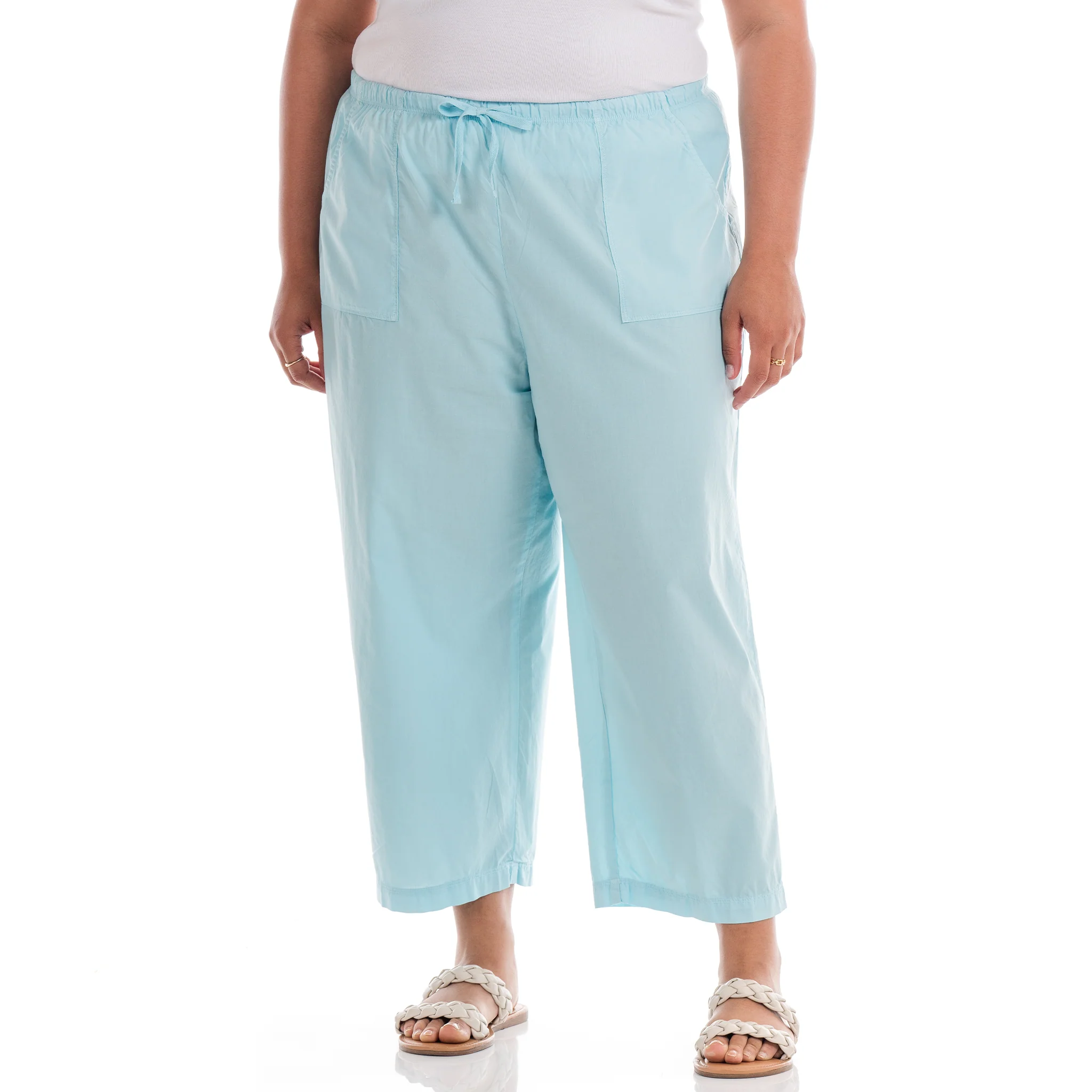Topstitch Sheeting Capris | Plus Size - Image 8
