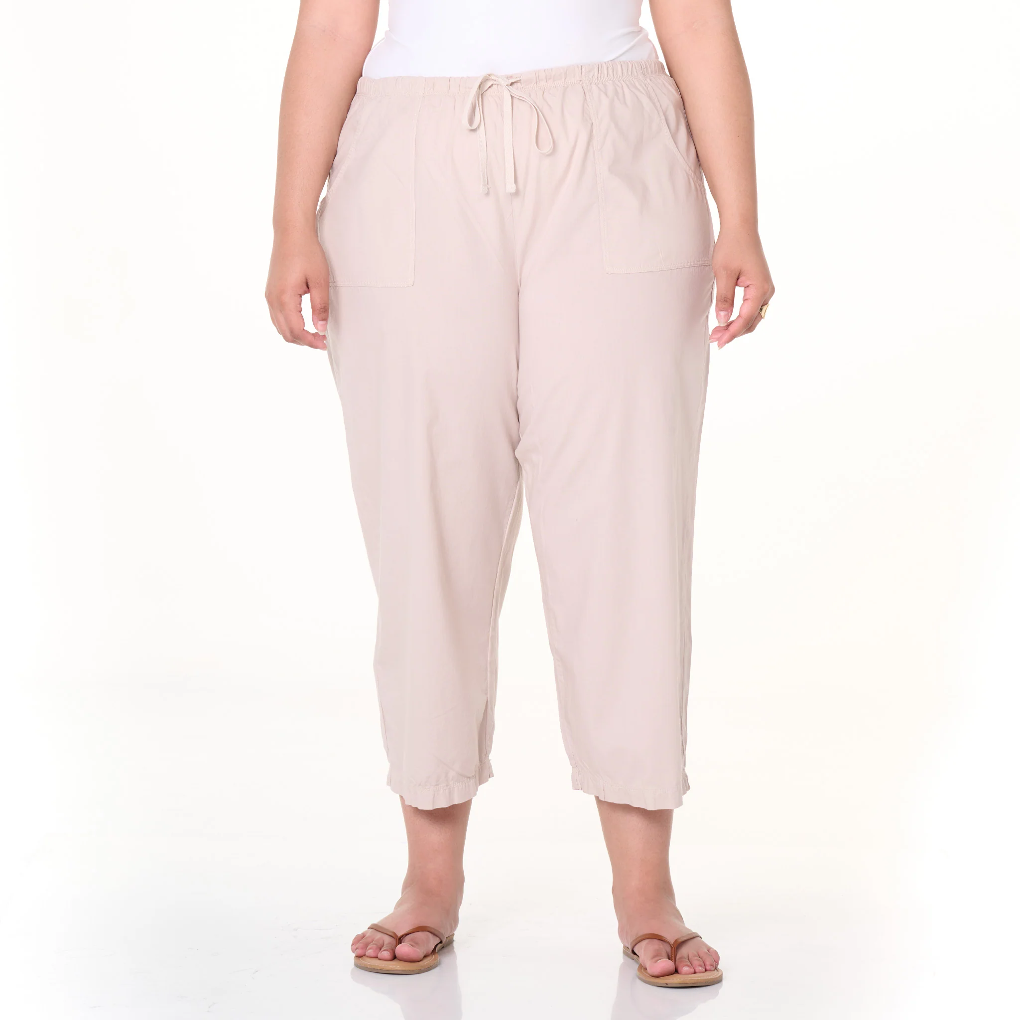 Topstitch Sheeting Capris | Plus Size - Image 9